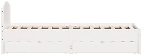 Cama sem colchão 90x200 cm madeira de pinho maciça branco