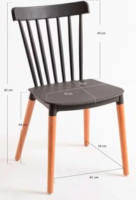 Pack 6 Cadeiras Leka - Cinza escuro