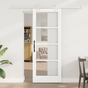 Conjunto de Porta Deslizante vidaXL com Hardware Branco 78x202 cm Made
