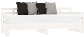 Estrutura sofá-cama de puxar pinho maciço branco 2x(90x190) cm