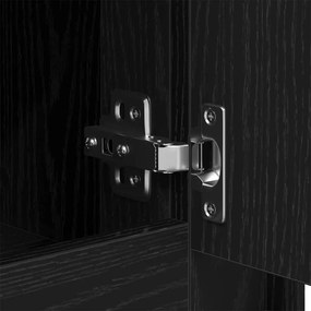 Buffet vidaXL Preto Carvalho 102x35x60 cm Madeira engenheirada