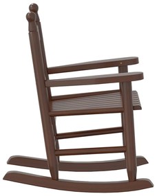 Cadeira de baloiço infantil madeira de álamo maciça castanho