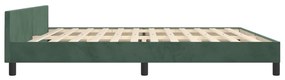 Estrutura de cama sem colchão 200x200 cm veludo verde-escuro