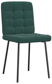 Cadeiras de jantar 2 pcs veludo verde-escuro