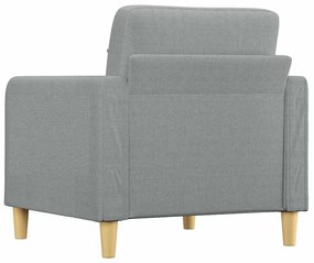 Poltrona tecido 60 cm cinzento-claro