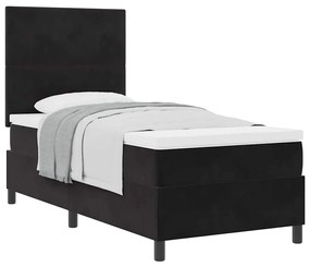 Cama Box Spring vidaXL com Colchão Preto 80x200 cm Veludo