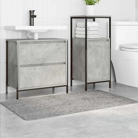 Tapete de Banho Retangular Cinzento 70x120 cm Polipropileno Antiderrap