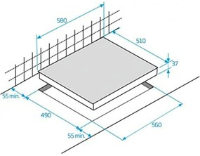 Placa vitrocerâmica BEKO HIC63402T 60 cm 5700 W