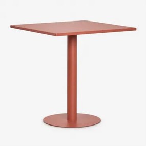 Mesa De Jardim Quadrada 70x70 Cm Em Ferro Mizzi Terracota - Sklum