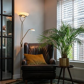 Candeeiro de pé bronze com LED e dimmer com luz de leitura - Empoli