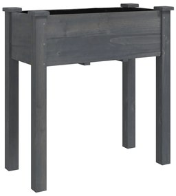 Floreira c/ forro e rodas 71x37x80 cm abeto maciço cinzento