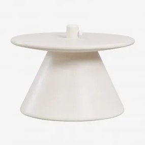 Base De Guarda-sol Com Mesa Integrada Redonda Em Cimento Darwys Branco - Sklum