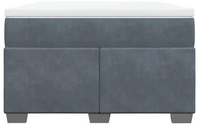 Cama boxspring com colchão 120x200 cm veludo cinzento-escuro
