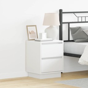 vidaXL Armários de Cabeceira com Luzes LED 2 pcs Brancos 39x34,5x50 cm