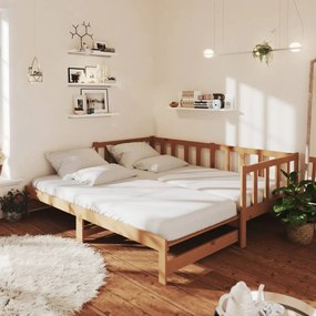 vidaXL Estrutura sofá-cama de puxar 2x(90x200) cm pinho castanho-mel