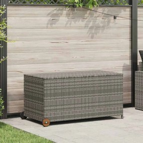 Caixa de arrumação p/ jardim 120x65x61 cm vime PE cinza-claro