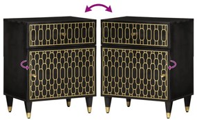 Mesa de cabeceira 50x33x60 cm madeira de mangueira maciça