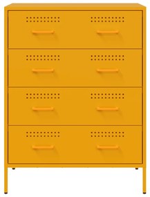 Aparador 68x39x89 cm aço amarelo mostarda
