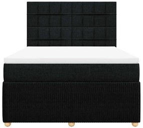 Cama com molas/colchão 160x200 cm tecido preto
