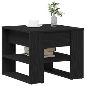 Mesa de Café de Carvalho Preto 55.5x55x45 cm Feita de Madeira Derivada