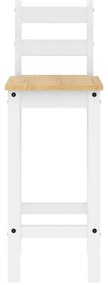 3 pcs conjunto de bar pinho maciço branco