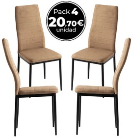 Pack 4 Cadeiras Lauter Tecido - Marrom