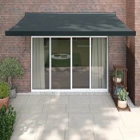 vidaXL Toldo retrátil 3x2,5 m tecido e alumínio antracite
