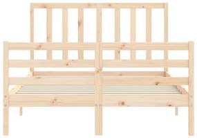 Estrutura de cama de casal com cabeceira madeira maciça