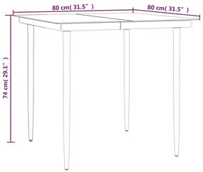 5 pcs conjunto de jantar para jardim aço e textilene preto