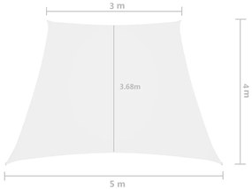 Para-sol estilo vela tecido oxford trapézio 3/5x4 m branco