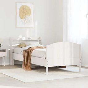 Cama sem colchão 90x200 cm madeira de pinho maciça branco