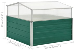Estufa 100x100x77 cm aço galvanizado verde
