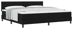 Cama Box Spring com Colchão Preto 200x200 cm Tecido