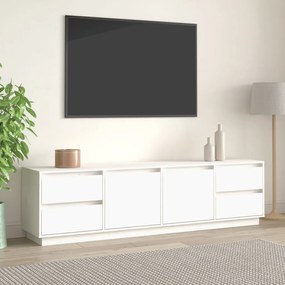 Móvel de TV 176x37x47,5 cm madeira de pinho maciça branco