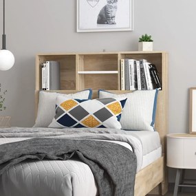 vidaXL Armário de cabeceira 100x19x103,5 cm branco e carvalho sonoma