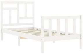 Estrutura de cama com cabeceira 90x200 cm madeira maciça