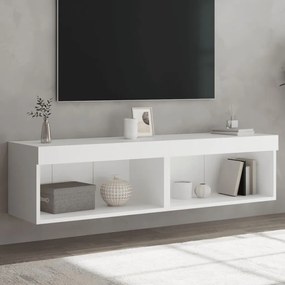 vidaXL Móveis de TV com luzes LED 2 pcs 60x30x30 cm branco