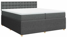Cama com molas/colchão 200x200 cm tecido cinzento-escuro