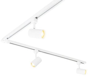 Sistema de trilho monofásico moderno branco 5-luzes- JEANA Moderno