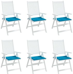 Almofadões p/ cadeiras jardim 6 pcs 40x40x3 cm oxford azul