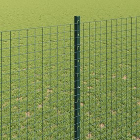 Cerca de Fio Soldado com 5 Postes U Verde 1,6x10 m Aço