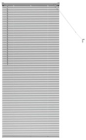 Persiana de Janela com cortinas Manual Prata 80 x 130 cm Alumínio