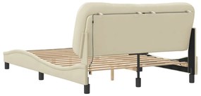 Estrutura de cama com LED sem colchão 140x200 cm tecido