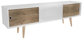Móvel TV Ecrin – Branco e Nogueira – 160 cm x 45 cm x 34,5 cm