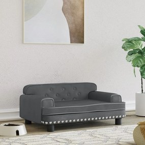 vidaXL Cama para cães 70x45x30 cm veludo cinzento-escuro
