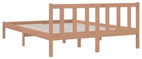 Estrutura cama pequena de casal 120x190 cm pinho castanho-mel