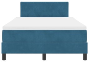 Cama Box com Colchão vidaXL Azul Escuro Pequeno Dobrável Veludo