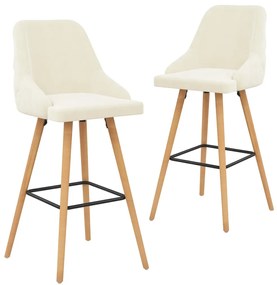 Bancos de bar 2 pcs veludo creme