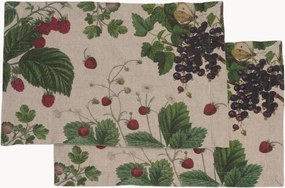 Individuais de mesa em linho Berries, conjunto de 2