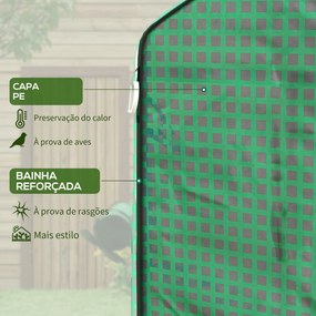 Cobertura de Substituição para Estufa 140x143x190 cm com Janela, Porta com Fecho Éclair, Proteção Anti-UV para Plantas, Verde